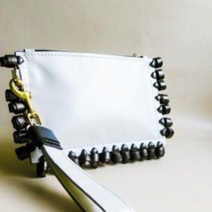 Ivory Leather Wristlet Brand New / London Design!